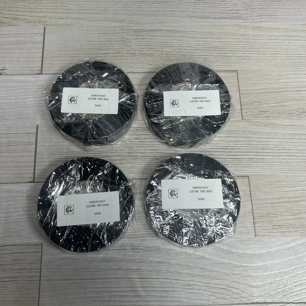 (4) Insulation Electrical Tape Flame Retardant Durable Vinyl Black 60Ft 3/4